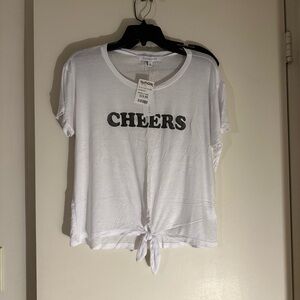 Daydreamer Cheers Crop Tie T-shirt - Size Small - NWT